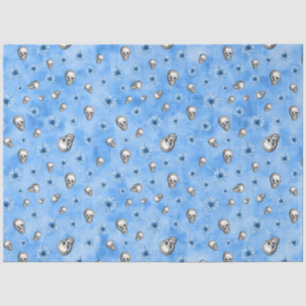 Papel De Seda Calaveras Azules y Diseño de la Serie Girasoles 3