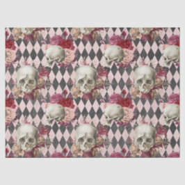 Papel De Seda Calaveras con Rosas y tajadas rosas