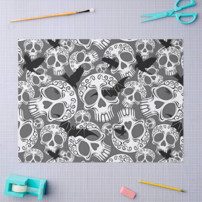 Papel De Seda Calaveras decorativas de Halloween (Artesanía)