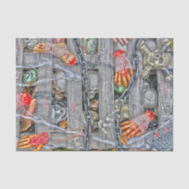 Papel De Seda Calaveras góticas de Halloween, cadenas y partes d