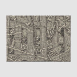 Papel De Seda Calaveras góticas de Halloween estilo antiguo sepi