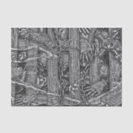 Papel De Seda Calaveras góticas de Halloween Vintage en blanco y