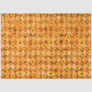 Papel De Seda Calaveras naranjas y diseño de la serie girasoles