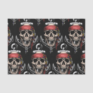 Papel De Seda Calaveras náuticas piratas