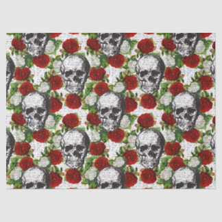 Papel De Seda Calaveras y Rosas