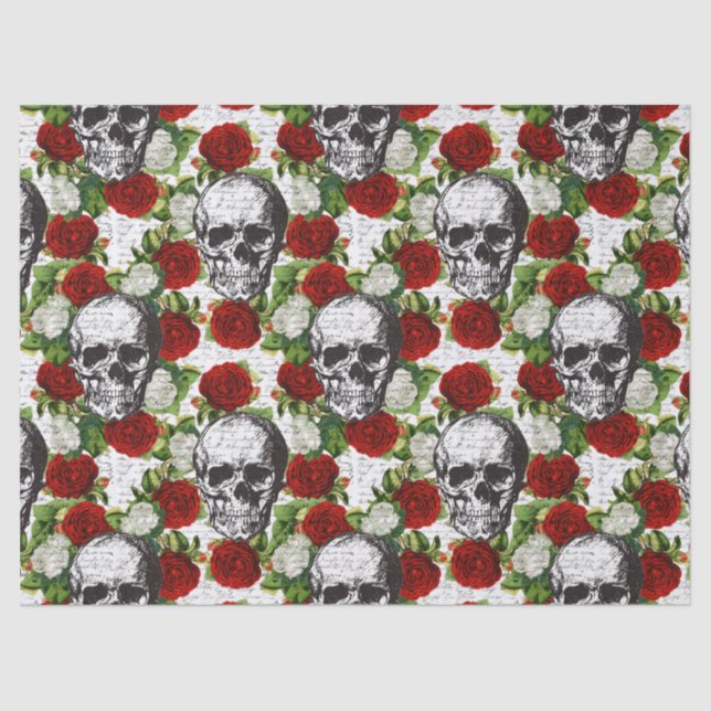 Papel De Seda Calaveras y Rosas (Anverso)