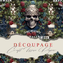 Calaveras y Rosas Floral Azul Halloween gótico