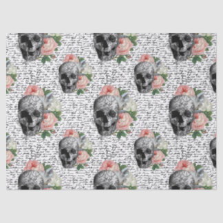Papel De Seda Calaveras y rosas rosas rosas