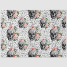 Papel De Seda Calaveras y rosas rosas rosas