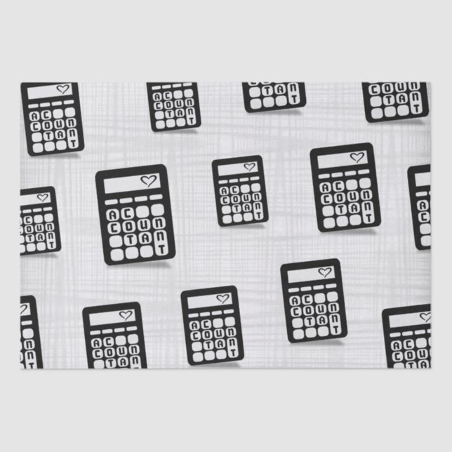 Papel De Seda Calculadora Contable Heart Gray (Anverso)