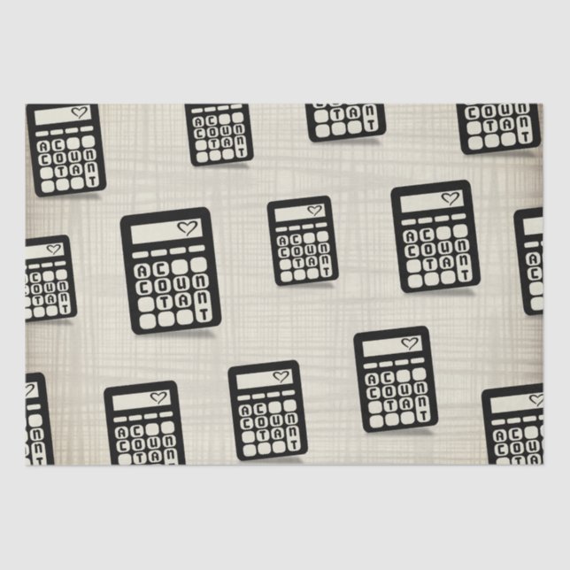 Papel De Seda Calculator Accountant Heart Golden (Anverso)