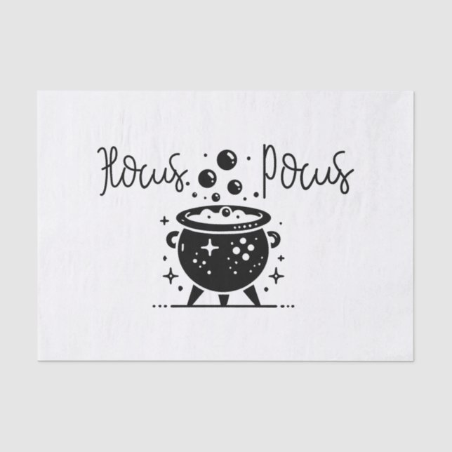 Papel De Seda Caldero de Bruja Blanco y Negro Fiesta de Hallowee (Anverso)
