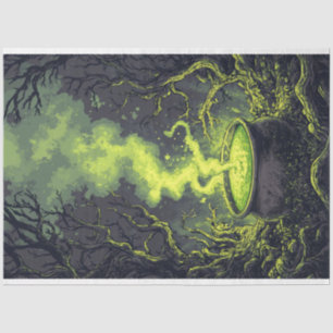 Papel De Seda Caldero de Poción de Magia Verde de Halloween Deco