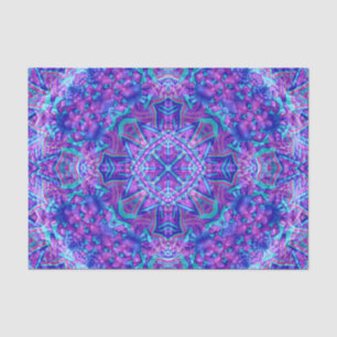 Papel De Seda Caleidoscopio púrpura y azul del fractal del