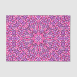 Papel De Seda Caleidoscopio rosado y púrpura del fractal del