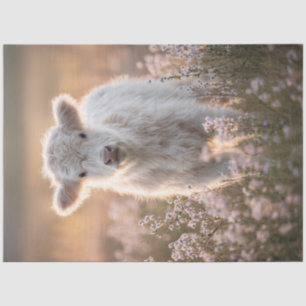 Papel De Seda Calf de Highland en el campo de las flores silvest