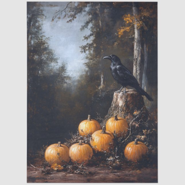 Papel De Seda Calico Kitten Sentado Entre Las Hojas Caídas Desnu (Anverso)