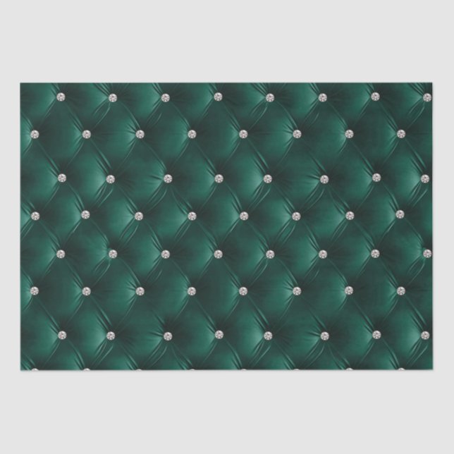 Papel De Seda Cálida Moda verde Verde azulada Terciopelo Faux (Anverso)