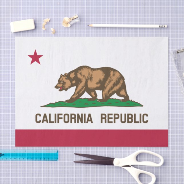 Papel De Seda California tissue paper, Californian Flag (Artesanía)