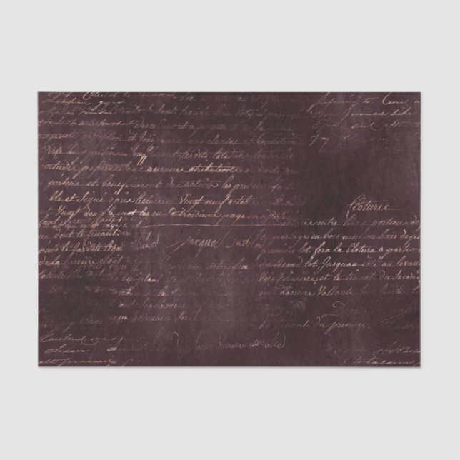 Papel De Seda Caligrafía de cosecha de oro de Borgoña y Rosa (Anverso)