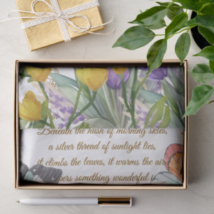 Papel De Seda Caligrafía manuscrita blanca Moderna botánica