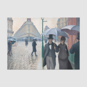 Papel De Seda Calle de París; Día de lluvia, por G. Caillebotte,