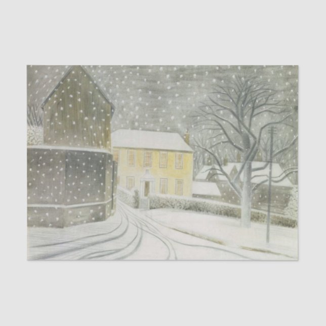 Papel De Seda Calle Halstead en Nieve (por Eric Ravilious) (Anverso)