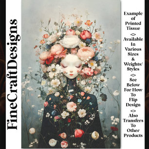 Papel De Seda Calor Flor Flower Earth Spirit AG4O Decoupage