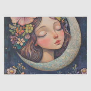 Papel De Seda Calor floral y luna creciente