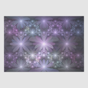 Papel De Seda Cama de flores arte abstracto fractal brillante de