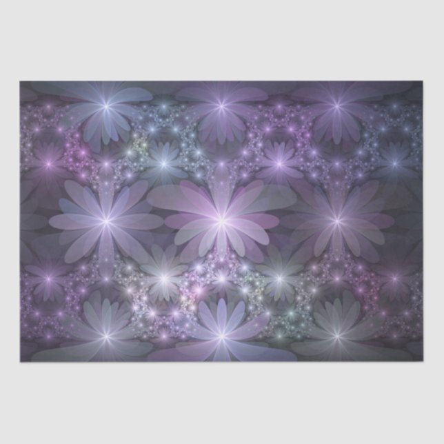 Papel De Seda Cama de flores arte abstracto fractal brillante de (Anverso)