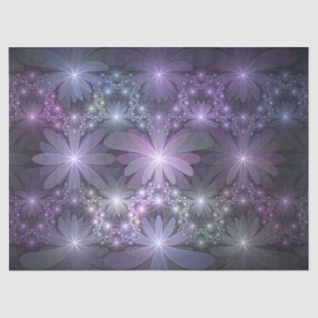 Papel De Seda Cama de flores arte fractal abstracto brillante de (Anverso)