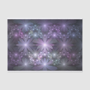 Papel De Seda Cama de flores arte fractal abstracto brillante de