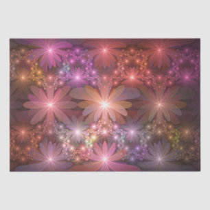 Papel De Seda Cama de flores colorido arte fractal abstracto bri