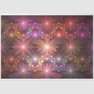 Papel De Seda Cama De Flores Colorido Brillante Arte Fractal Abs