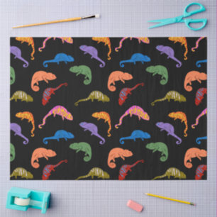 Papel De Seda Camaleones Reptiles Coloridos Lagartos Niños