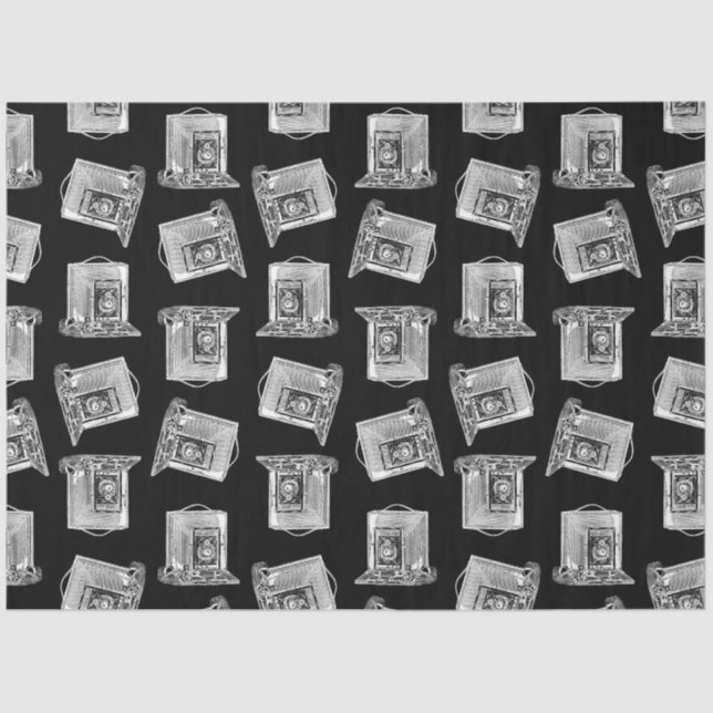 Papel De Seda Cámaras antiguas ilustradas de cámaras antiguas (Anverso)