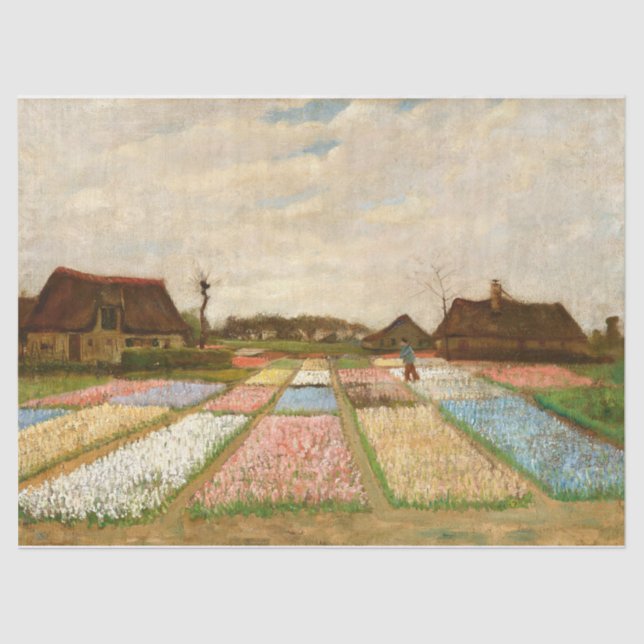Papel De Seda Camas de flores en Holanda por Vincent Van Gogh (Anverso)