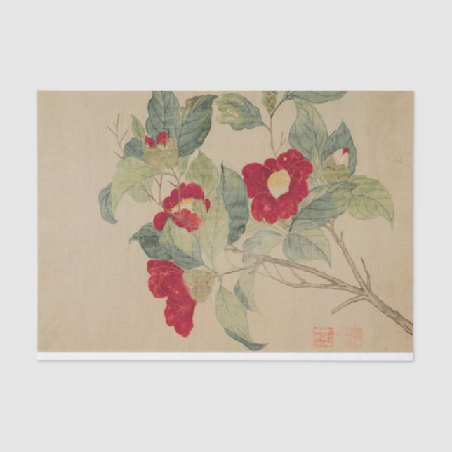 Papel De Seda Camellias de Mamáes Yuanyu (Anverso)