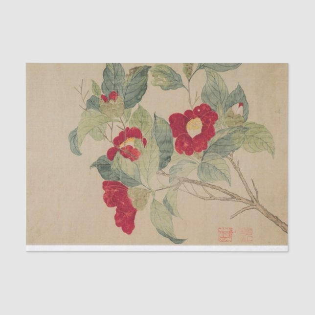 Papel De Seda Camellias de Mamáes Yuanyu (Anverso)