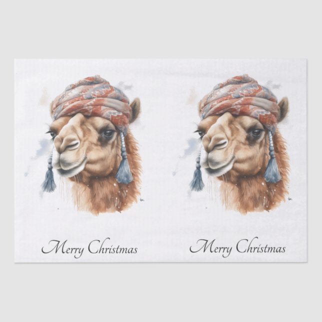 Papel De Seda Camello navidad, personalizable (Anverso)
