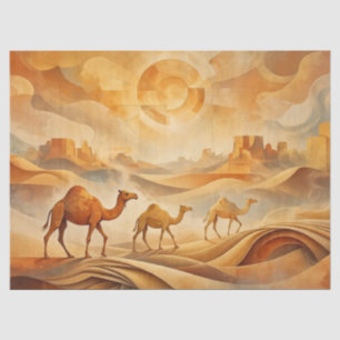 Papel De Seda Camellos del amanecer del desierto Arenas movediza