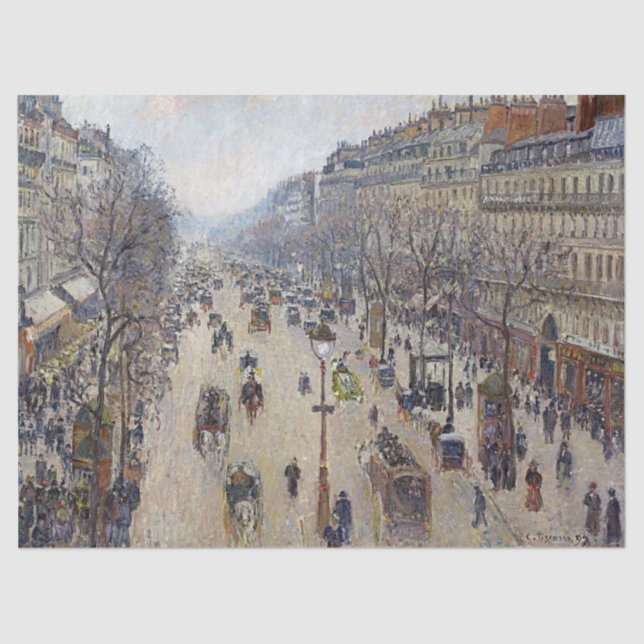 Papel De Seda Camille Pissarro - Boulevard Montmartre, mañana (Anverso)