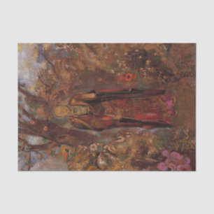 Papel De Seda Caminando Buda entre las flores por Odilon Redon