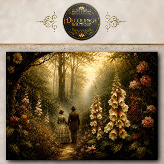 Papel De Seda Camino de los Amantes del Jardín Encantado Decoupa