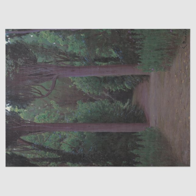 Papel De Seda Camino en Parque (por Santiago Rusiñol) (Anverso)