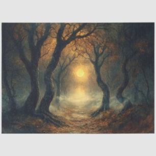 Papel De Seda Camino Otoñal Bajo la Luz de la Luna Decoupage