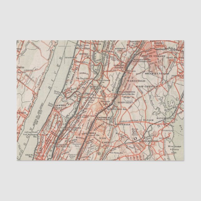 Papel De Seda Caminos de la bicicleta en Nueva York y (Anverso)