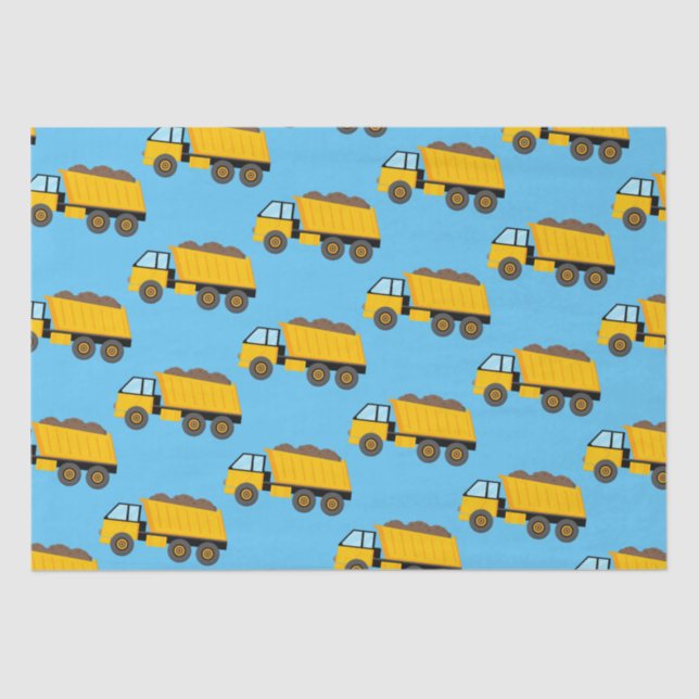 Papel De Seda Camión Amarillo En El Azul Del Cielo (Anverso)