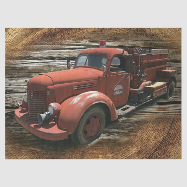 Papel De Seda Camión de bomberos de época (Anverso)